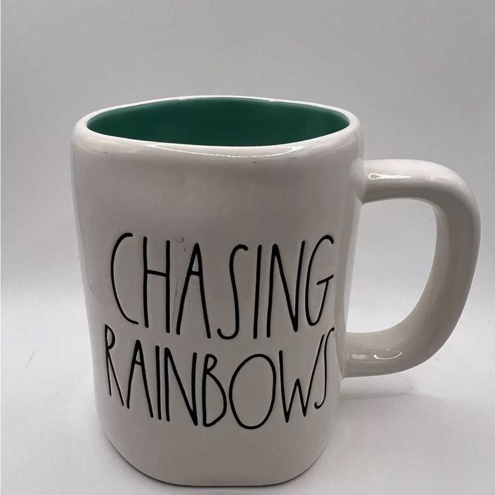 Rae Dunn CHASING RAINBOWS Mug Double sided Ceramic Dishwasher and Microwave safe